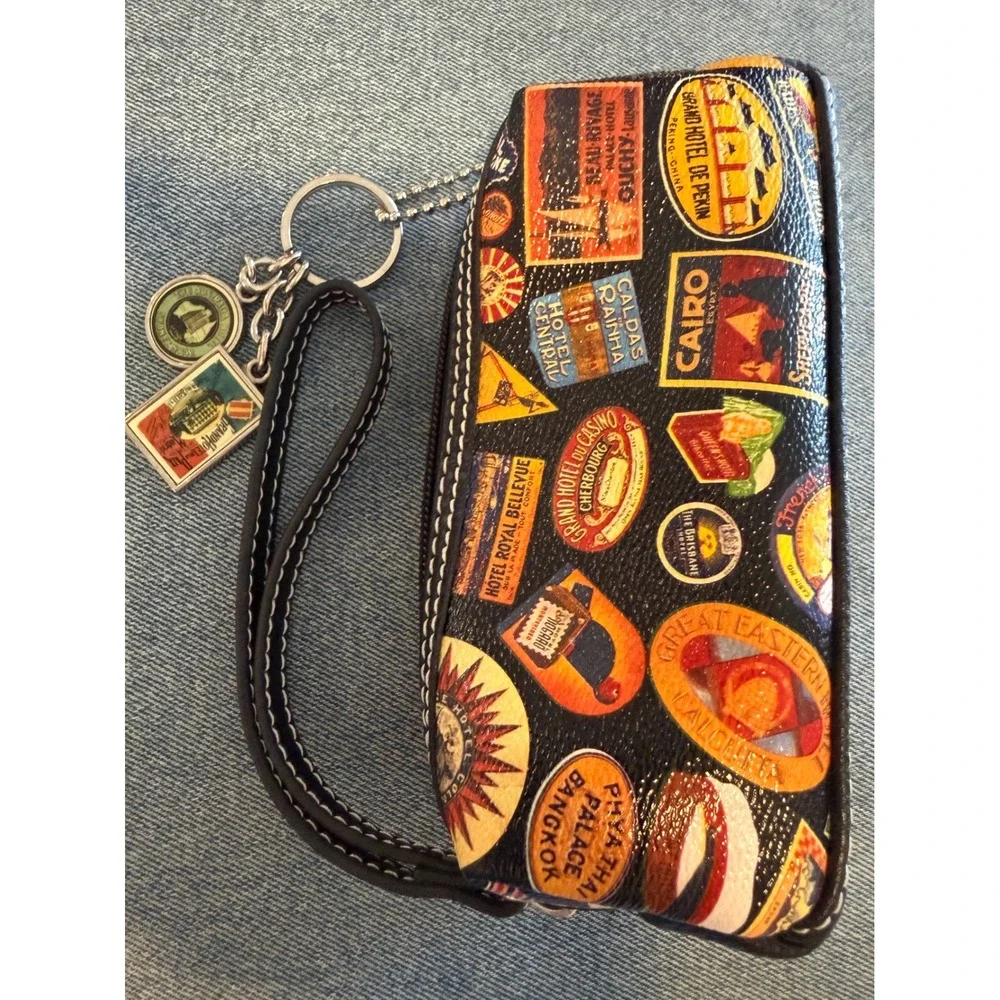 Sydney Love 'Vintage' Travel Hotel Luggage Label Print Wristlet Pouch Keychain 2